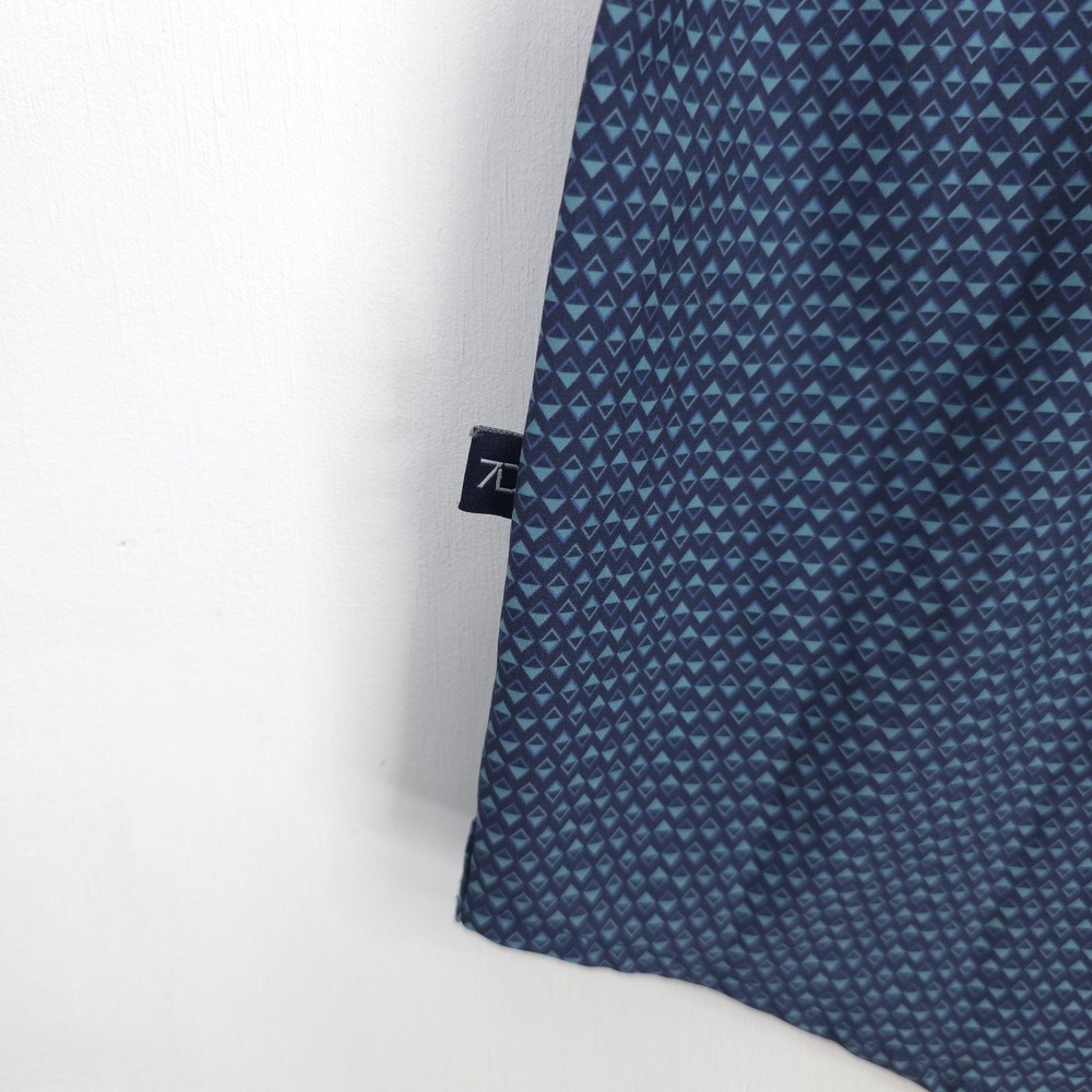 7 Diamonds Higher Love 4 Way Stretch Woven Shirt Men's M Blue Geometric Pattern - Picture 9 of 10